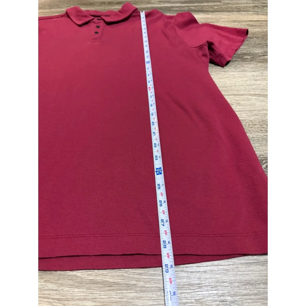 Banana Republic Mens Polo Shirt Burgundy Maroon Short Sleeve Cotton XL Preppy